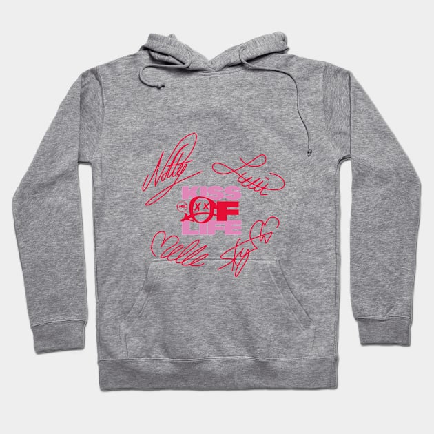 design with the signatures of the kiss of life group Hoodie by MBSdesing 